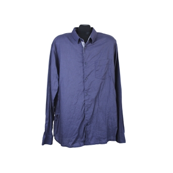Рубашка льняная синяя мужская LIVERGY, XL