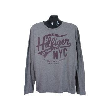 Мужской серый лонгслив HILFIGER DENIM, L