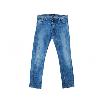Мужские голубые рваные джинсы FISHBONE W 34 L 32