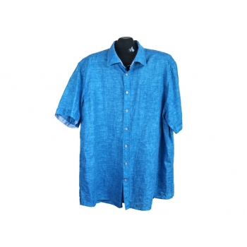 Мужская синяя льняная рубашка WESTBURY, 3XL