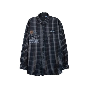 Мужская черная рубашка в клетку CANDA, 7XL