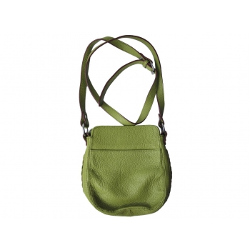 Кожаная женская зеленая сумка через плечо