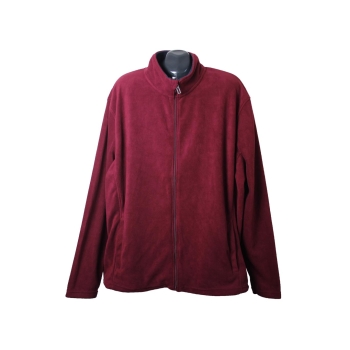 Мужская бордовая флисовая кофта на молнии CANDA, 3XL