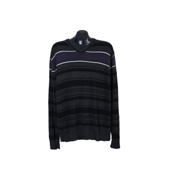 Мужской хлопковый пуловер в полоску LIVERGY, 6XL