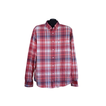 Рубашка мужская красная в клетку TOMMY HILFIGER NEW YORK FIT, L