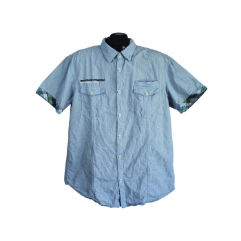 Рубашка мужская голубая в клетку ANGELO LITRICO SLIM FIT, L