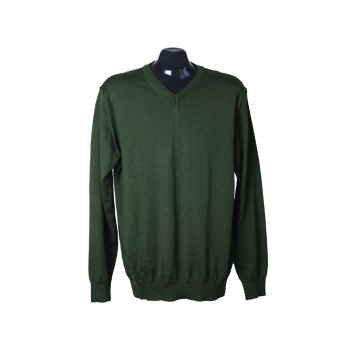 Пуловер шерстяной мужской зеленый MAN by TCHIBO, L