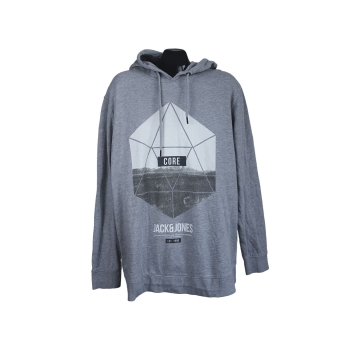 Толстовка мужская серая с капюшоном JACK & JONES, XL