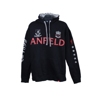 Мужское худи черное с капюшоном LIVERPOOL FC, 6XL