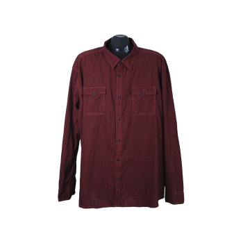Рубашка мужская бордовая в клетку, 3XL 