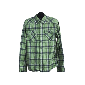 Рубашка мужская зеленая в клетку TOMMY HILFIGER SLIM FIT, M
