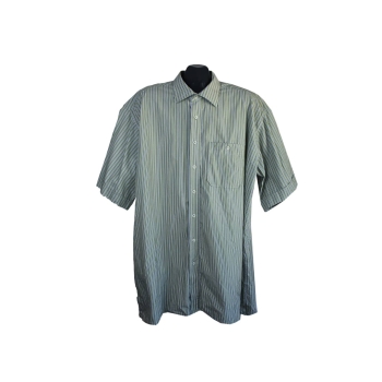 Рубашка мужская зеленая в полоску ETERNA EXCELLENT, 3XL
