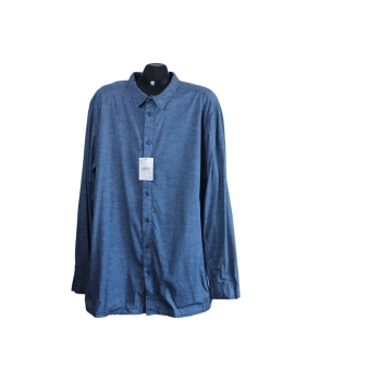 Рубашка мужская синяя ANGELO LITRICO SLIM FIT, 3XL
