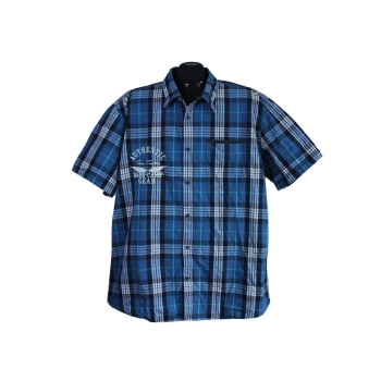 Рубашка мужская синяя в клетку TOM TAILOR JUNGLE EXPEDITION, XL