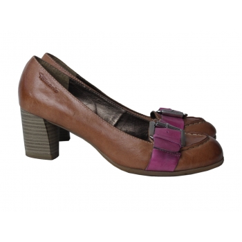  Туфли кожаные женские коричневые TAMARIS 37 размер