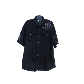 Рубашка льняная черная мужская CAMP DAVID, 3XL
