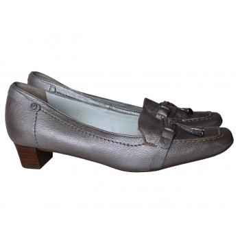 Туфли кожаные серебристые женские HOGL 38 размер