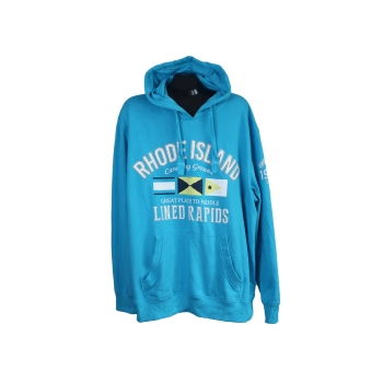 Худи голубая с капюшоном мужская RHODE ISLAND, XXL