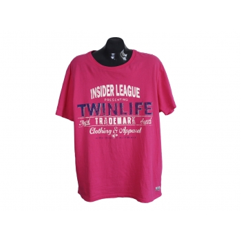 Мужская розовая футболка с принтом TWINLIFE, XL