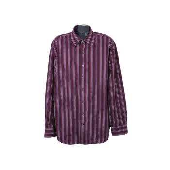 Рубашка бордовая в полоску мужская GAP FITTED PREMIUM, XL Рубашка бордовая в полоску мужская GAP FITTED PREMIUM, XL