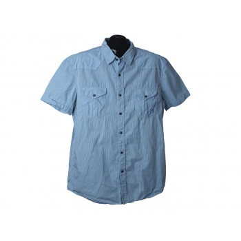 Рубашка приталенная мужская голубая в полоску CLOCKHOUSE, L