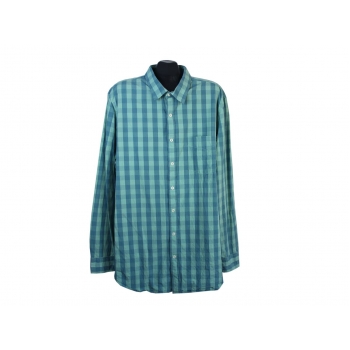 Рубашка зеленая в клетку мужская EASY PREMIUM VINTAGE, XL 