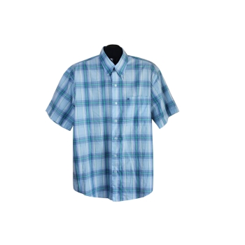 Рубашка мужская голубая в клетку BOWLING, XL