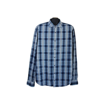 Рубашка мужская синяя в клетку TOMMY HILFIGER, XL