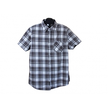 Рубашка мужская серая в клетку JEAN PASCALE, XL