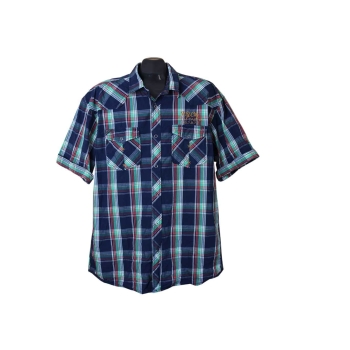 Рубашка мужская синяя в клетку TOM TAILOR, XL