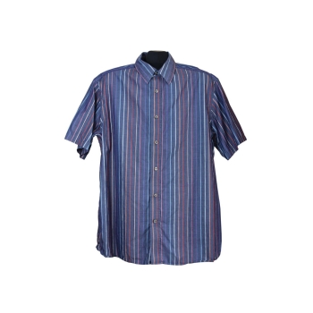 Мужская фиолетовая рубашка в полоску MARKS & SPENCER AUTOGRAPH, L     