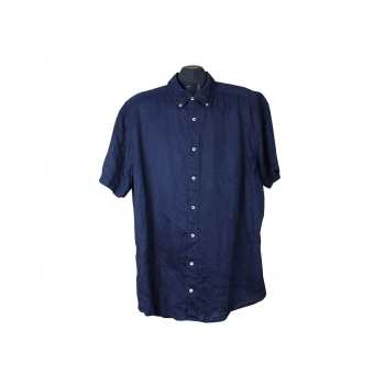 Рубашка мужская льняная синяя McNEAL, XL