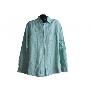 Мужская зеленая рубашка в полоску HEMA, XL