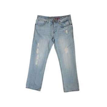Мужские голубые рваные джинсы DENIM W 34 L 32