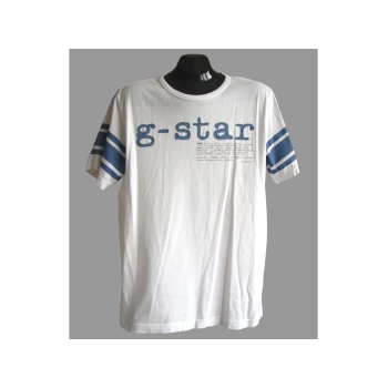 Мужская белая с полосками футболка G-STAR