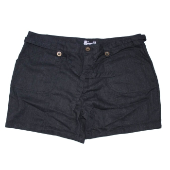 Женские черные льняные мини шорты DENIM, XXL