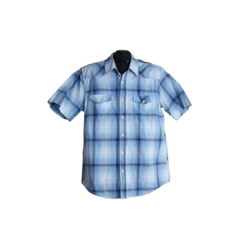 Мужская голубая рубашка в клетку L.O.G.G. by H&M, L