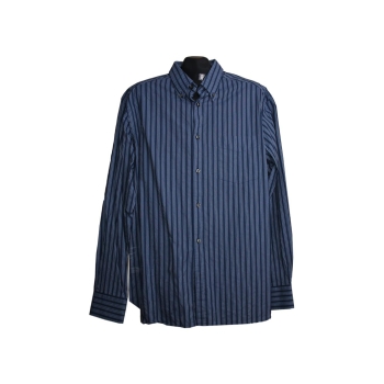 Мужская синяя рубашка в полоску MARKS & SPENCER BLUE HARBOUR, L