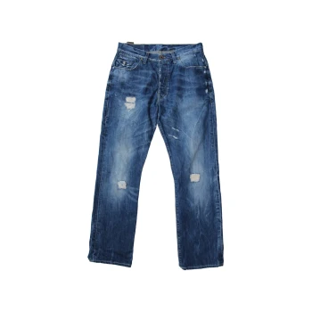 Мужские синие рваные джинсы G-STAR RAW 3301 W30 L32   