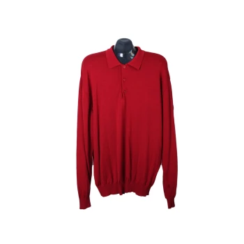 Кофта шерстяная красная с воротником поло мужская MAERZ, XXL