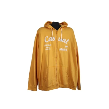 Толстовка желтая на молнии с капюшоном мужская CASUAL PREMIUM, 6XL