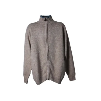 Кофта шерстяная бежевая на молнии мужская, XL 