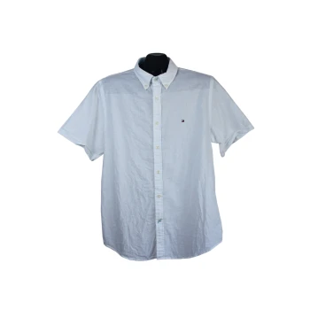 Мужская белая льняная рубашка TOMMY HILFIGER, M