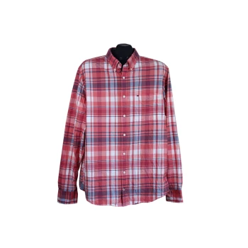 Рубашка мужская красная в клетку TOMMY HILFIGER NEW YORK FIT, L
