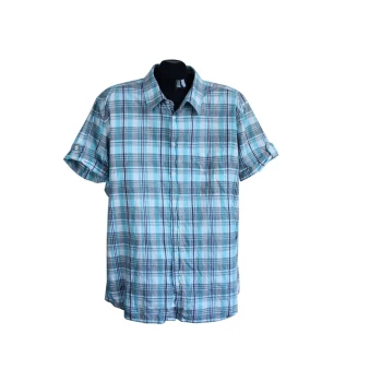 Рубашка мужская голубая в клетку CASA BLANCA, XL