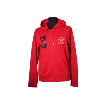 Толстовка красная с капюшоном на молнии женская LA MARTINA, L