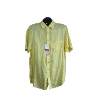 Мужская желтая льняная рубашка CANDA, M