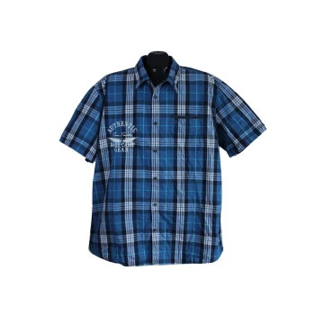Рубашка мужская синяя в клетку TOM TAILOR JUNGLE EXPEDITION, XL