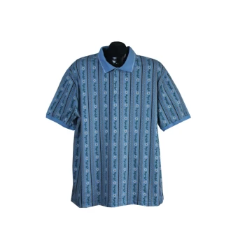 Поло мужское голубое с рисунком HANBURY, XL