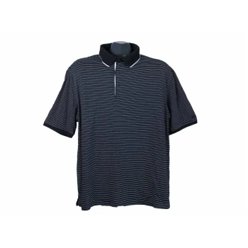 Поло мужское черное в полоску BRAX, L